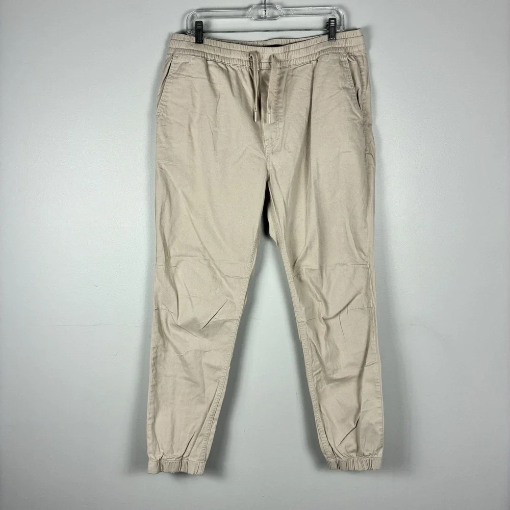 Tan Men's Jogger Pants Elastic Waist Athletic Sweats Casual School Sporty XL